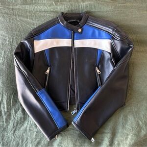 Lioness Black and Blue Leather Jacket